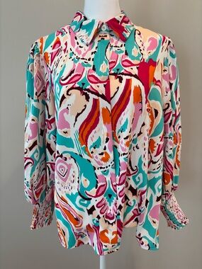 Long Sleeve Top Womens Small NWOT Pink/White/Orange/Turquoise/ Burgundy/Ivory